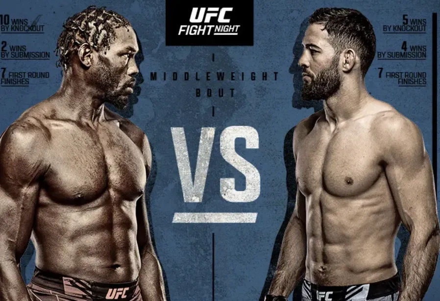UFC - Fight Night banner with middleweight bout.