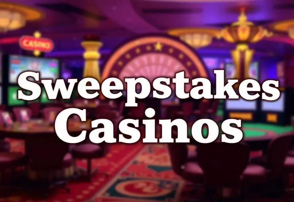 Sweepstakes Casinos - Banner with casino background.