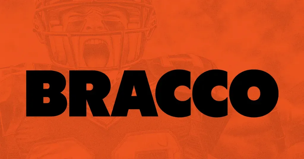 Bracco - Logo with bold black text on orange.