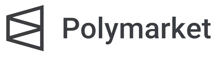 Polymarket - Logo with a gray background.
