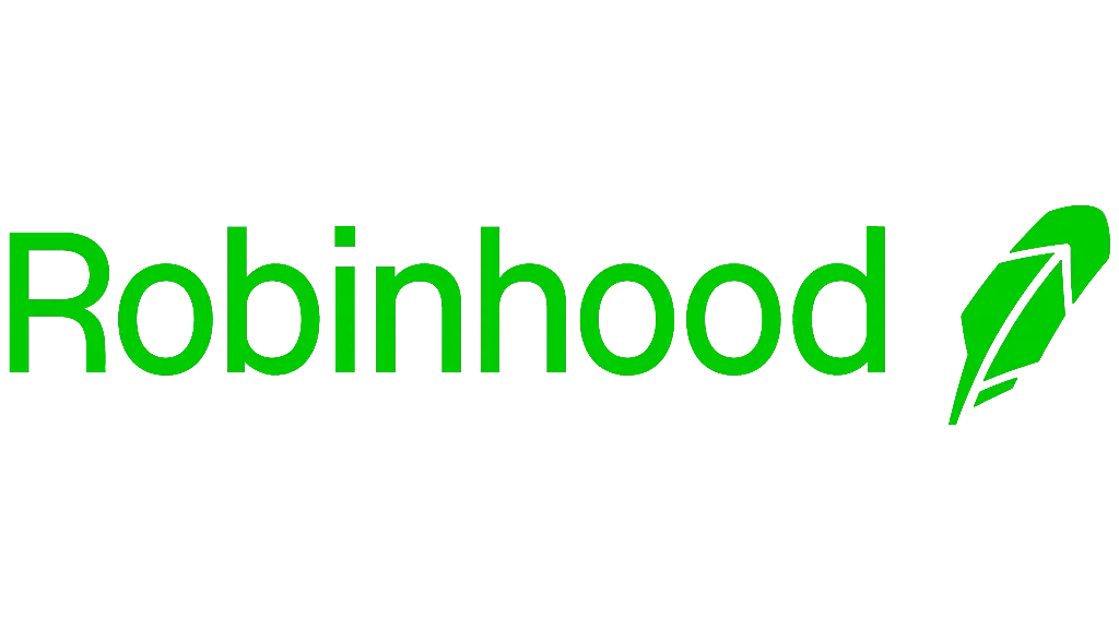 Robinhood - Logo with green text and feather.