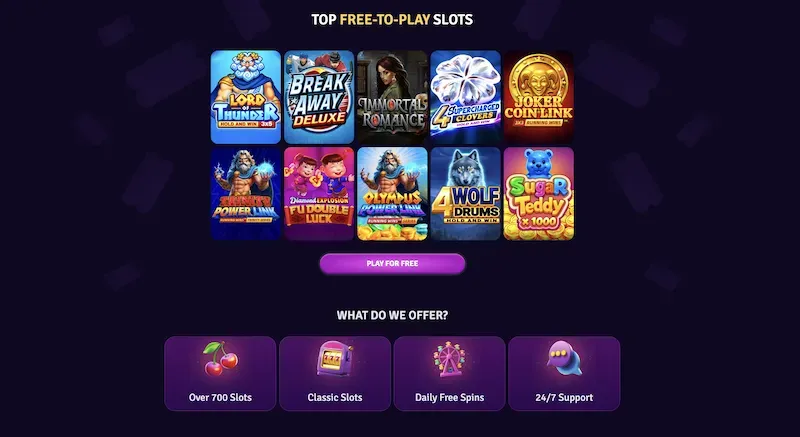 Lunaland slots - Banner with top slot games.