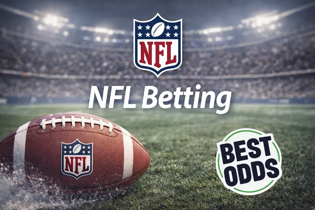 NFL Betting - Banner with football and best odds.