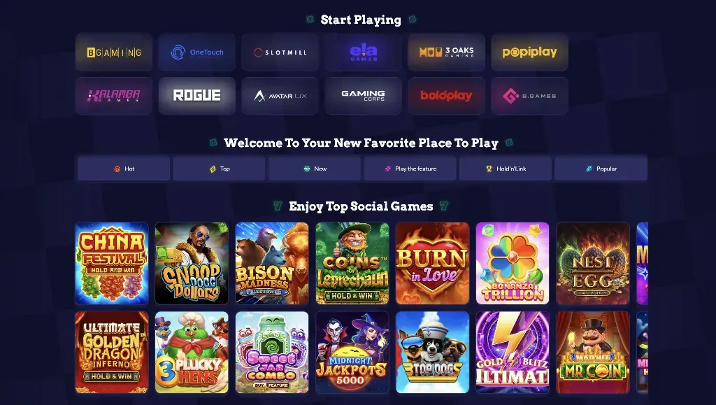 Sixty6 Casino - Banner with various game titles