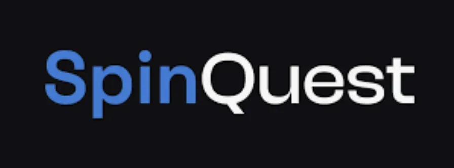 SpinQuest - Logo with blue and white text.
