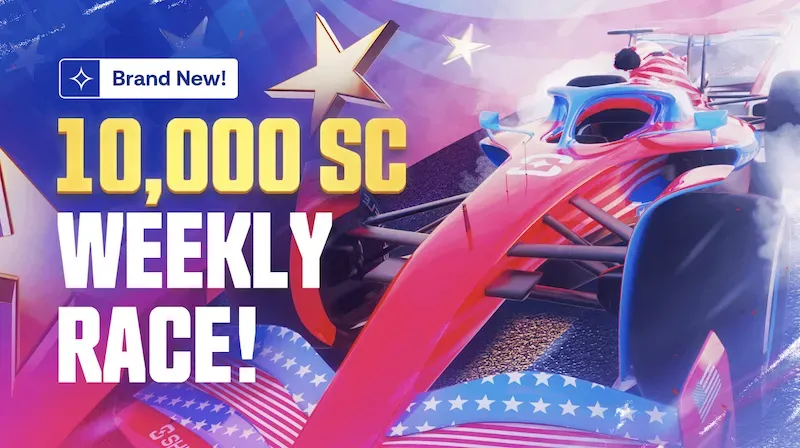 Stake.us - Banner with 10,000 SC weekly race!