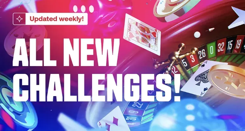 Stake.us - Banner with new challenges announcement.