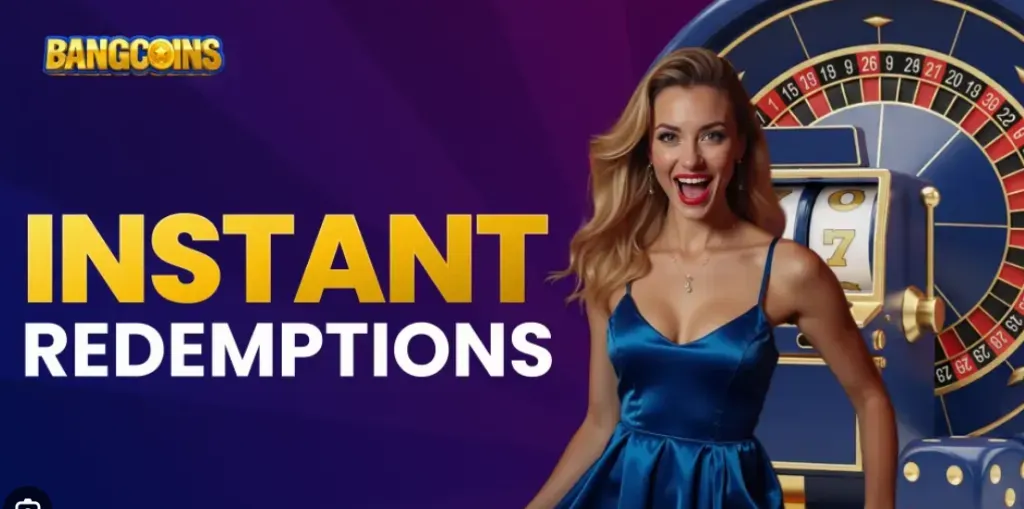 Bangcoins - Banner with instant redemptions.