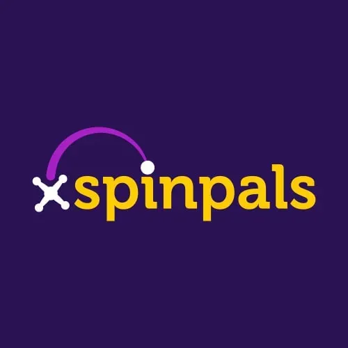 Spinpals - Logo with purple background and text.