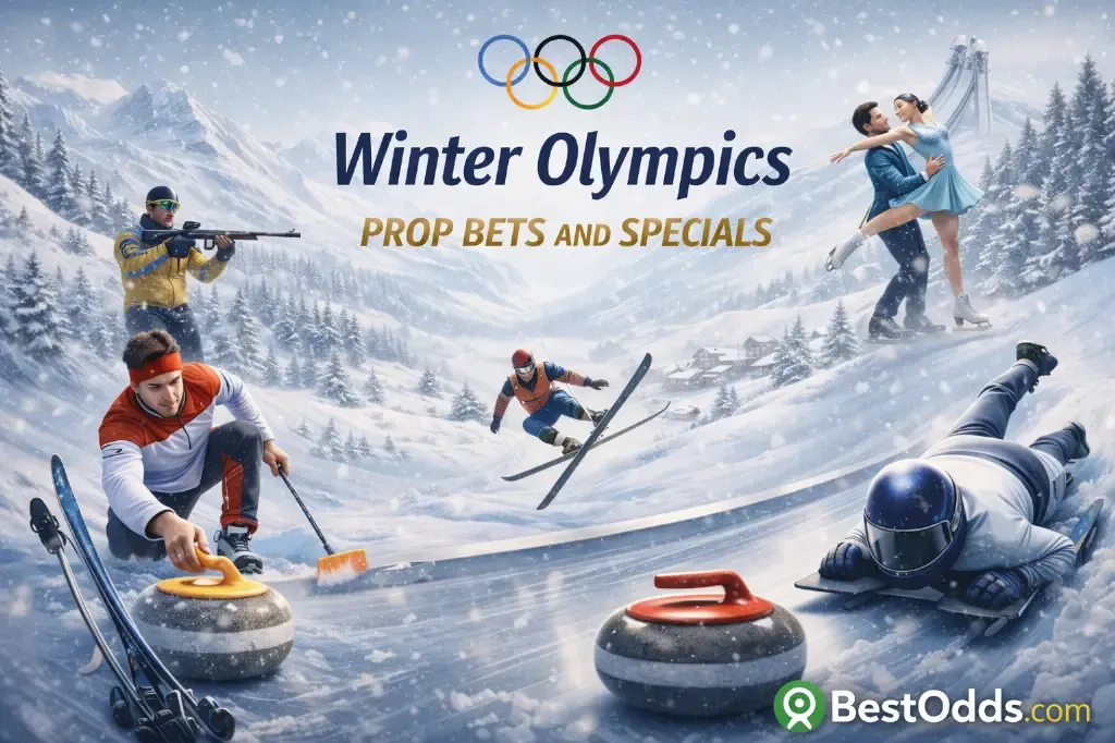 BestOdds - Banner with Winter Olympics prop bets.