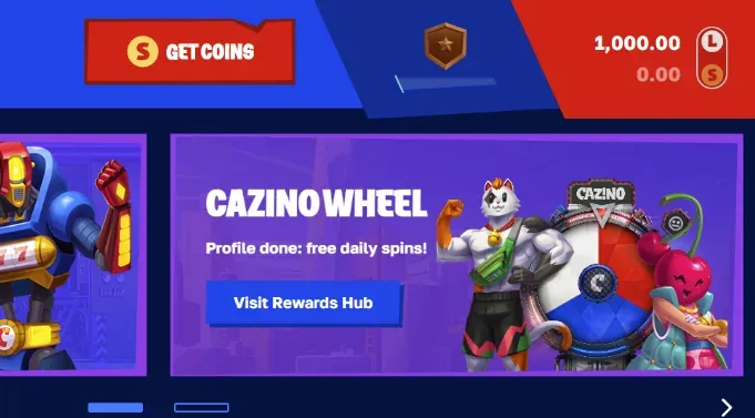 Cazino - Banner with CazinoWheel offer.