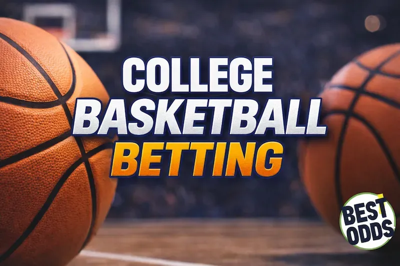 College Basketball Betting - Banner with basketballs.
