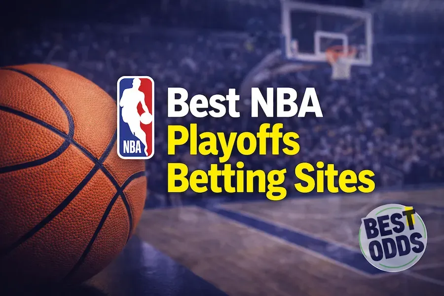 NBA Playoffs - Banner with betting sites info.