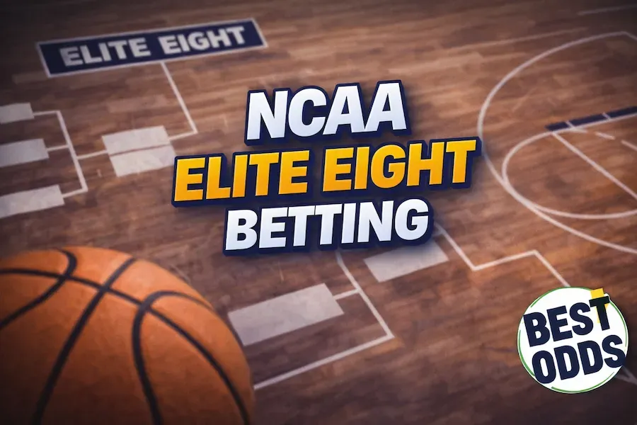 NCAA Elite Eight - Banner with betting odds.