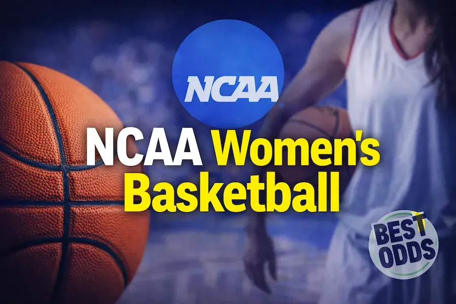 NCAA - Banner with Women's Basketball theme.