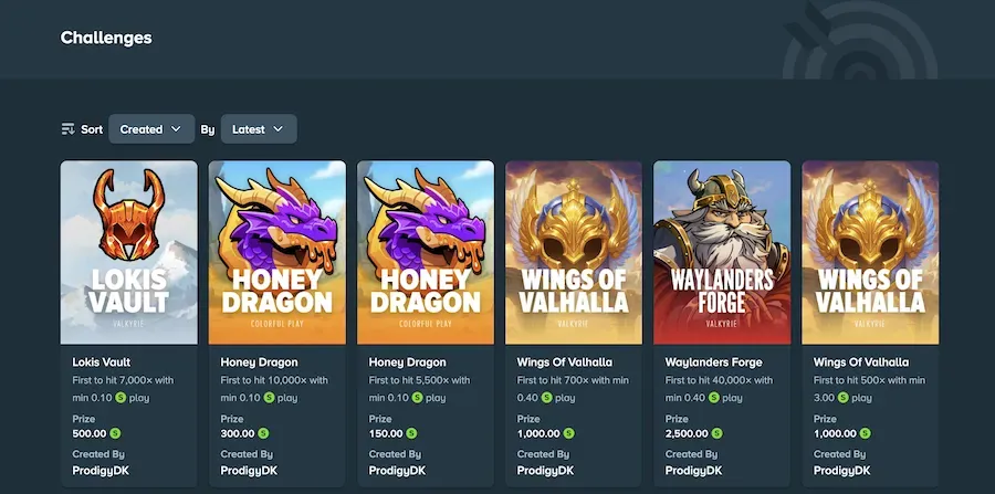 Stake Challenges - Banner with colorful game icons.