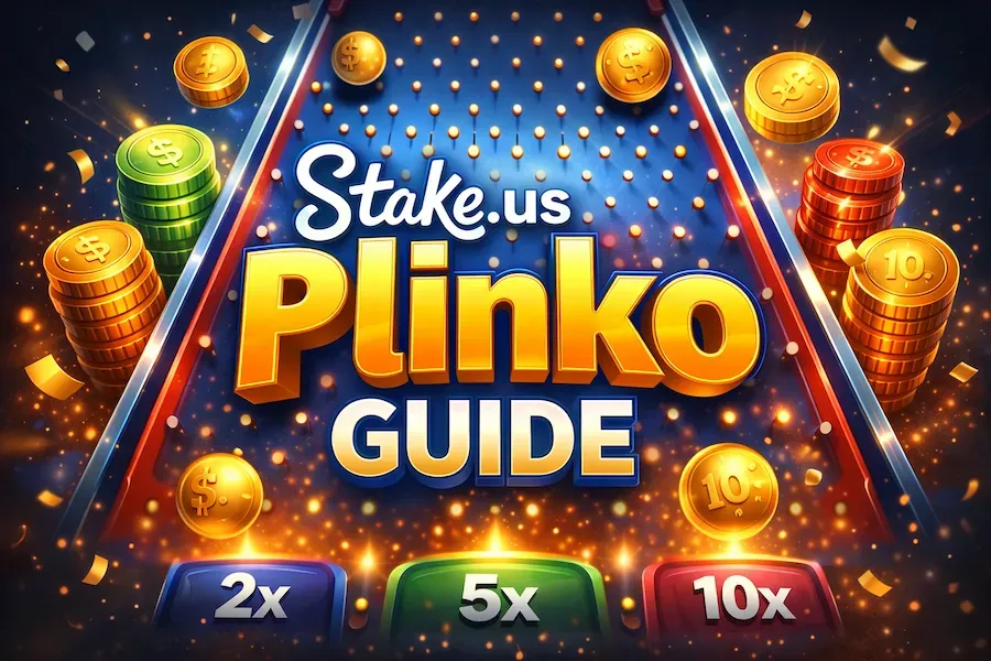 Stake.us - Banner with Plinko game elements