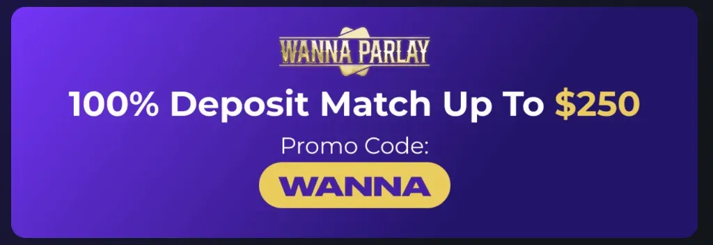 Wanna Parlay - Banner with deposit match offer.