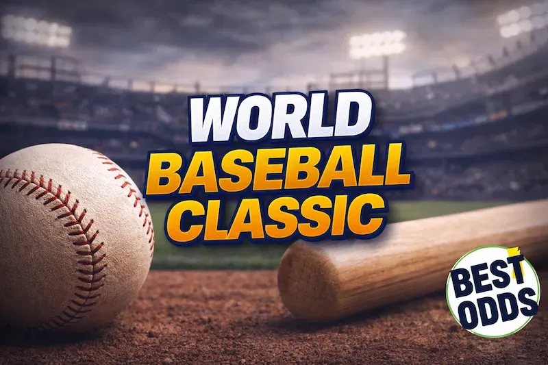 World Baseball Classic - Banner with baseball and bat.