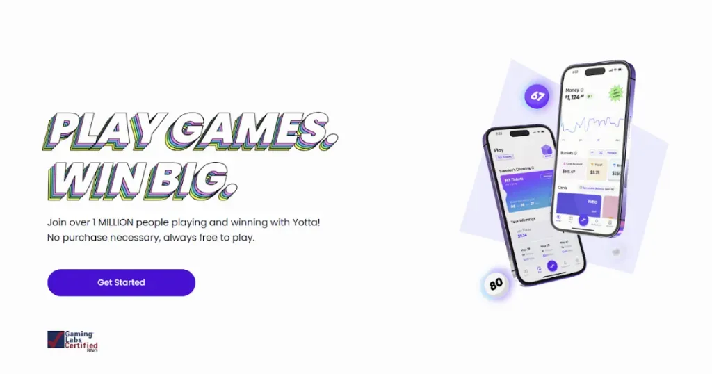 Yotta - Banner with game promotion and app.