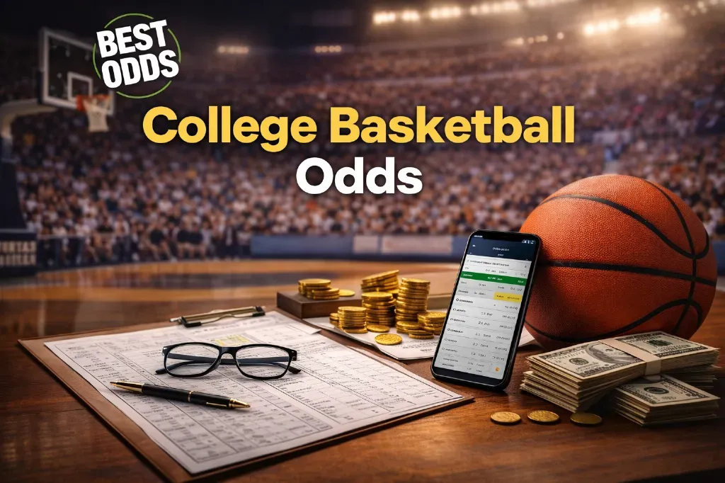 College Basketball Odds - Banner with betting tools.