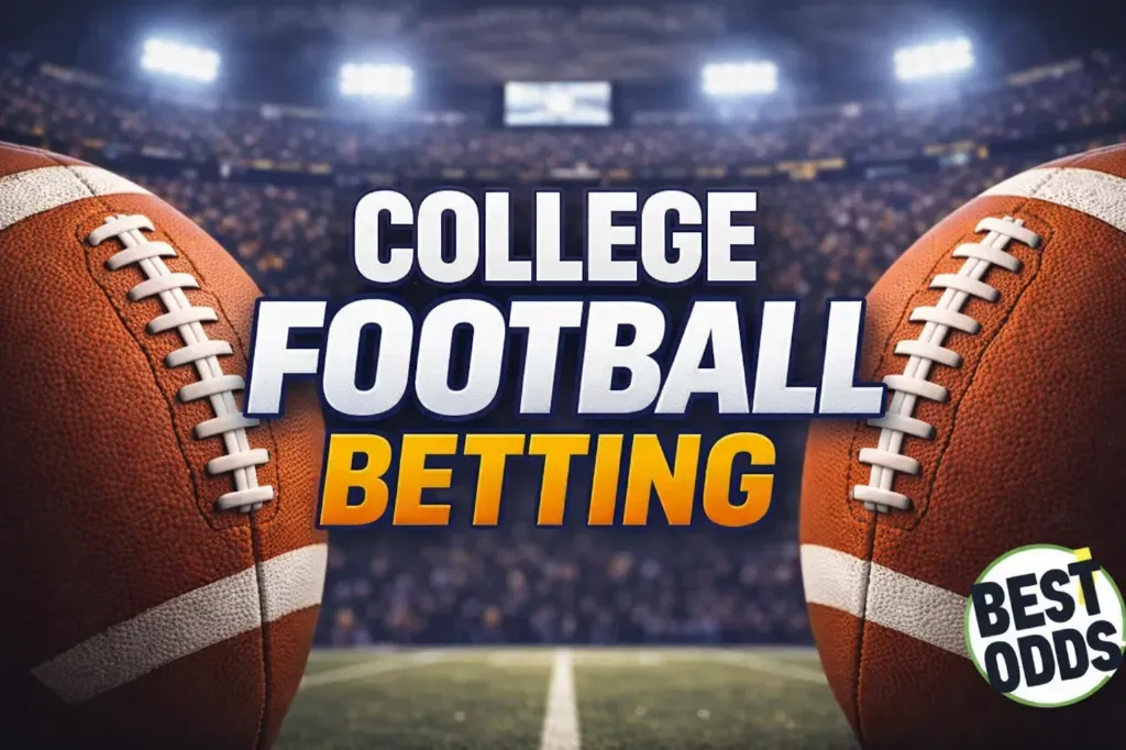 College Football Betting - Banner with footballs.