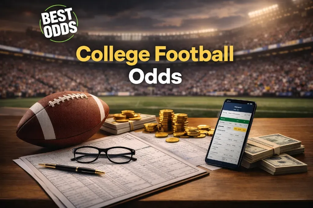 Best Odds - Banner with college football odds.