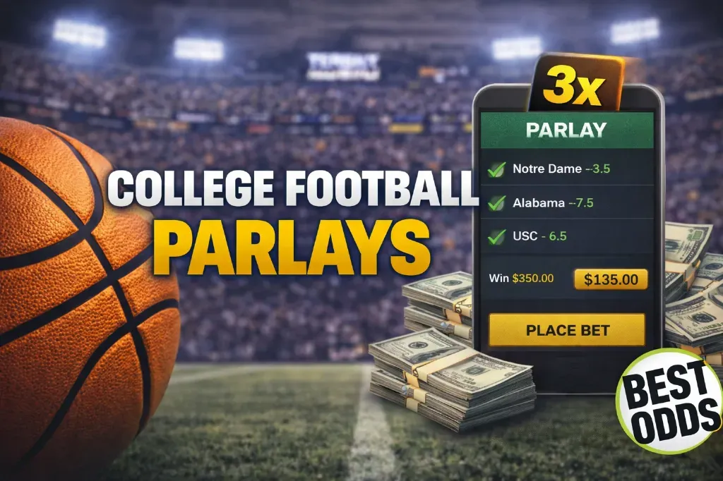 College Football Parlays - Banner with betting odds.