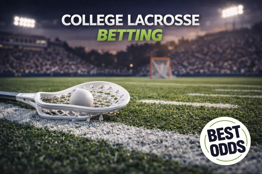 College Lacrosse Betting - Banner with lacrosse stick.