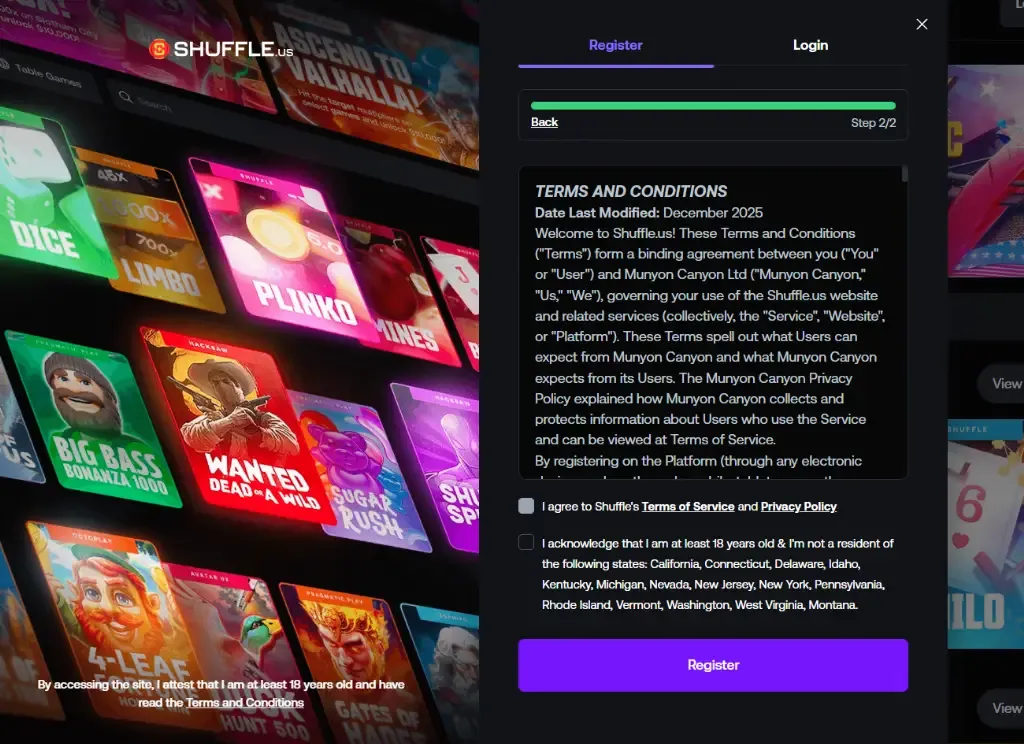 Shuffle.us - Banner with game thumbnails displayed.