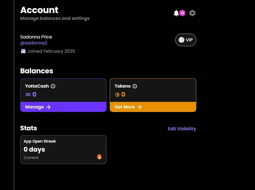 Sadonna Price - Account interface with balances.
