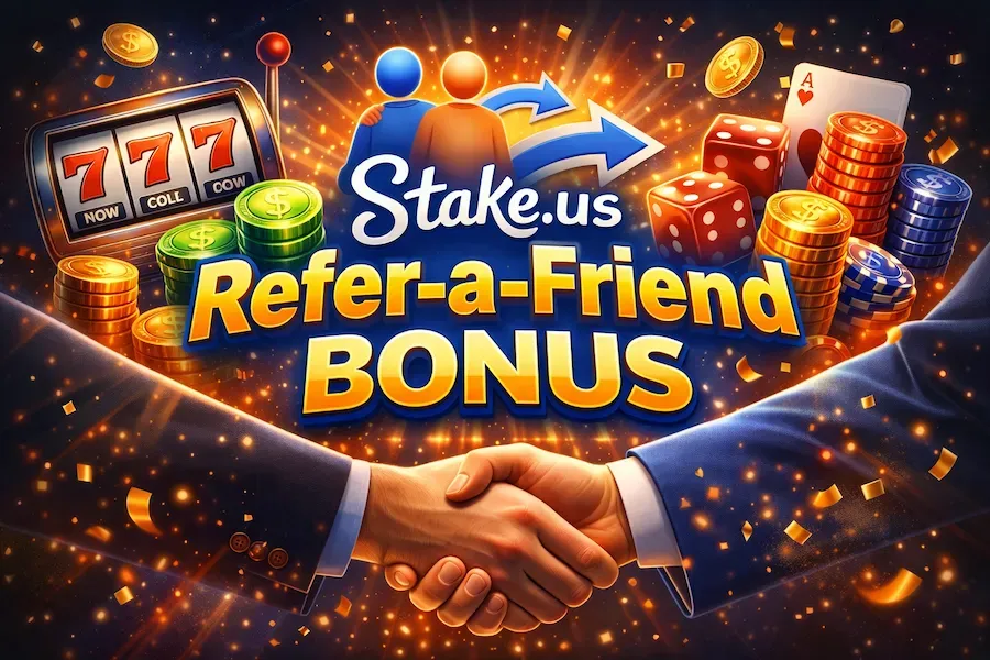 Stake.us - Banner with Refer-a-Friend Bonus