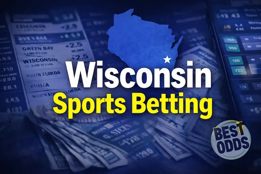 Wisconsin Sports Betting - Banner with betting odds.
