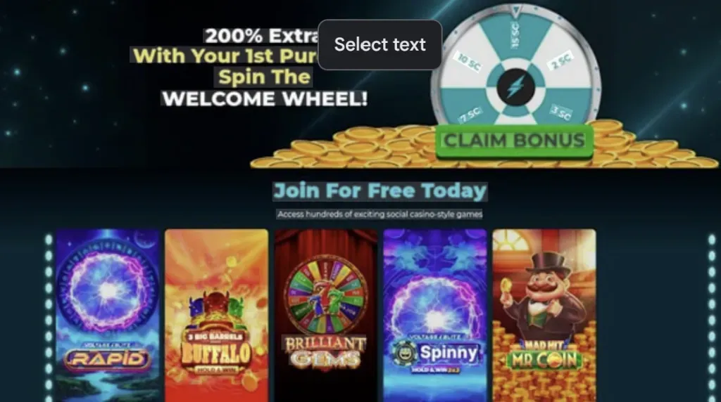 Zonko Casino - Dashboard with game options and bonuses.