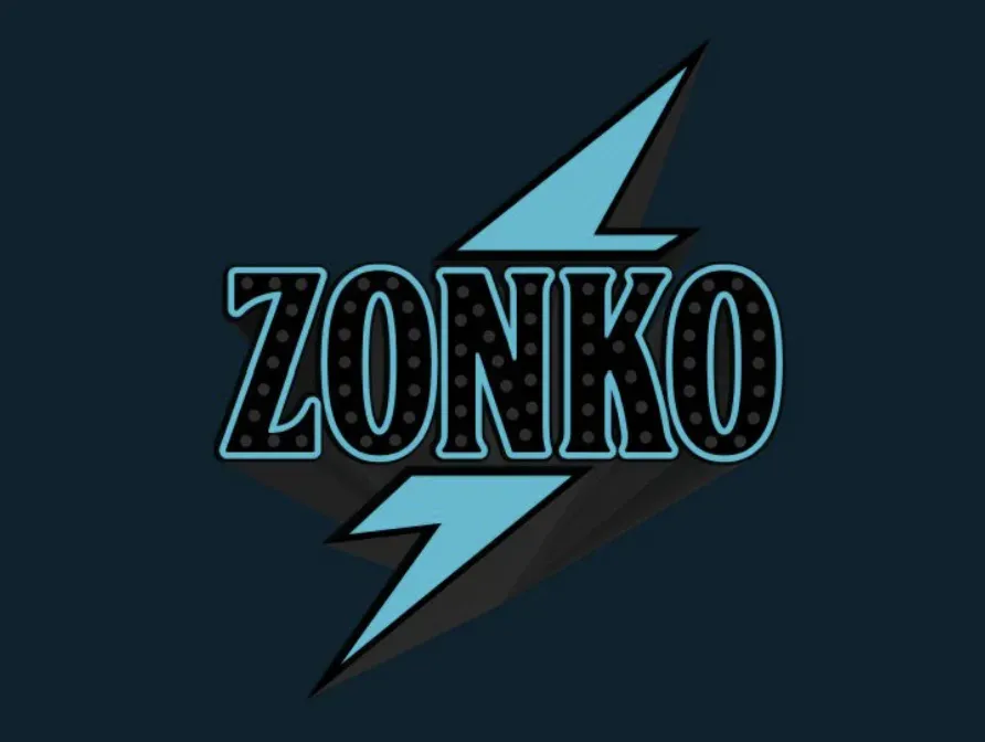 Zonko - Logo with blue lightning design.