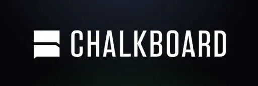 Chalkboard - Logo with a dark background.