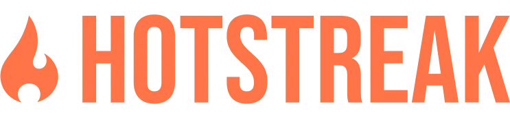 HotStreak - Logo with flame icon and orange text.