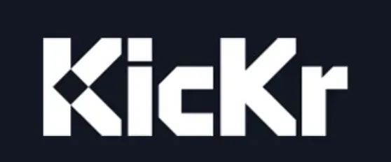 Kickr - Logo with a dark background.