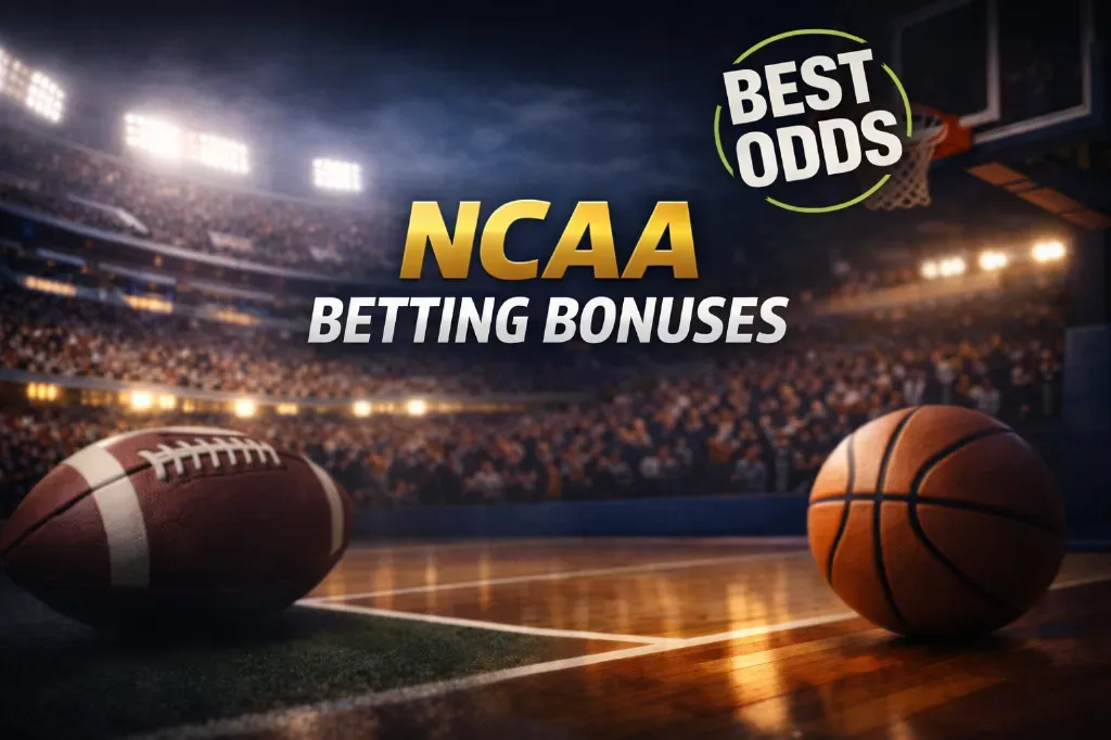 NCAA Betting Bonuses - Banner with sports balls