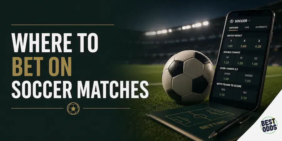 Best Odds - Banner with soccer betting info.