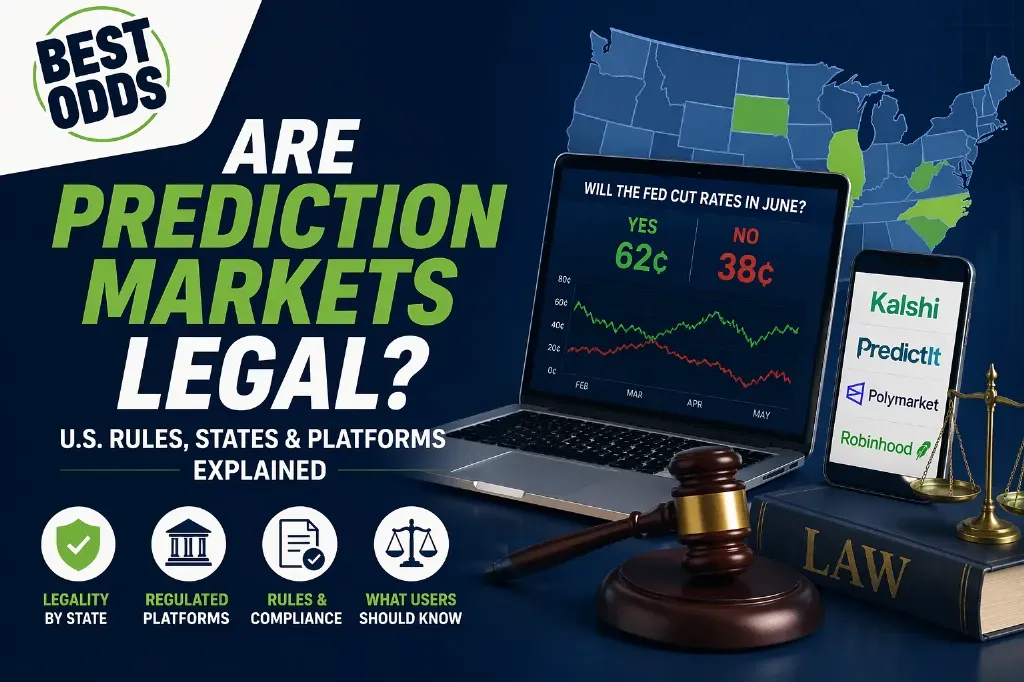 Best Odds - Banner with prediction markets legality.