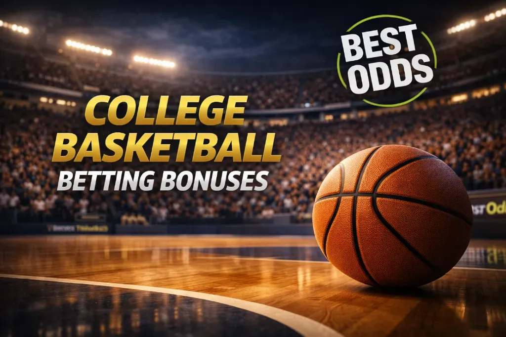 College Basketball Betting Bonuses - Banner with basketball.