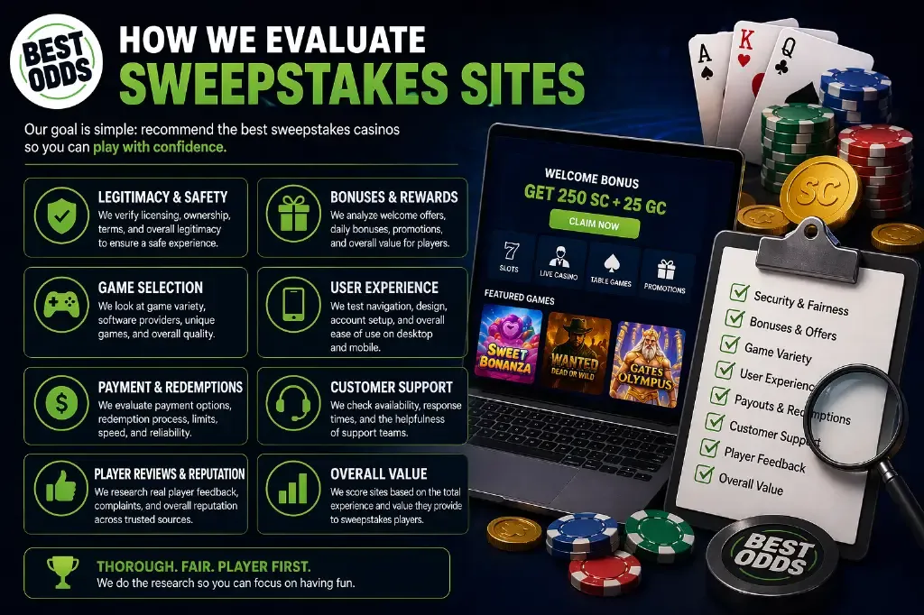 Best Odds - Infographic with evaluation criteria.