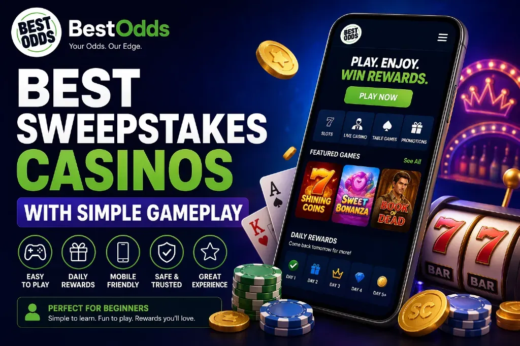 BestOdds - Banner with best sweepstake casinos
