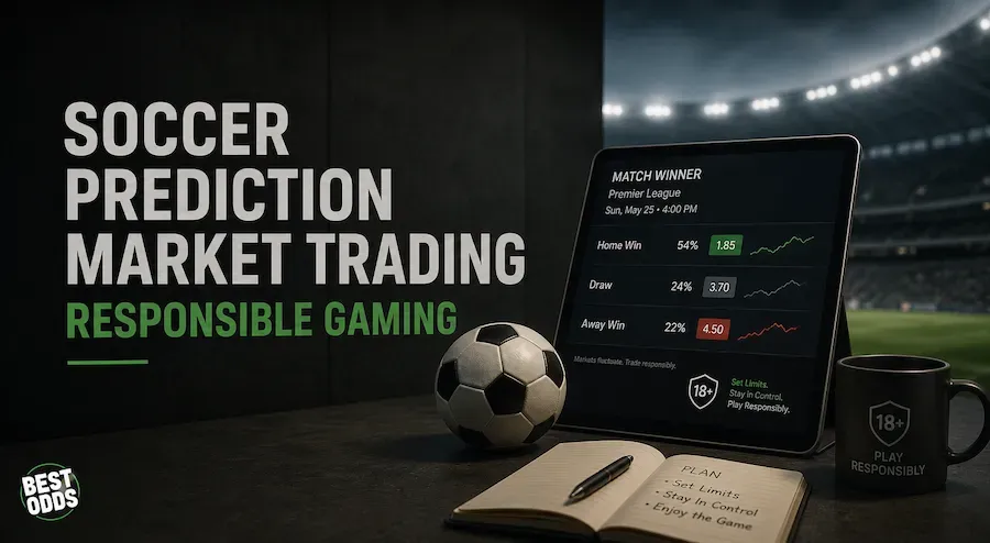 Best Odds - Banner with soccer prediction market.