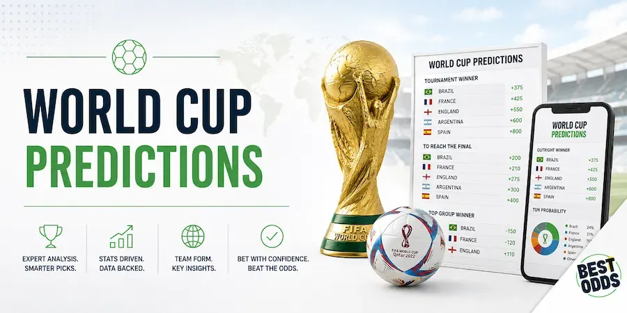 Best Odds - Banner with World Cup predictions.