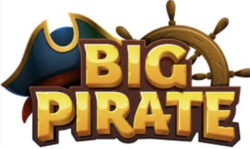 Big Pirate - Logo with a ship's wheel design.