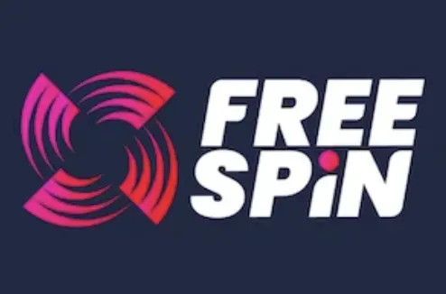 Free Spin - Logo with pink and white design.