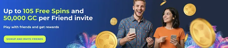 Freespin Referral Program - Banner with rewards offer.