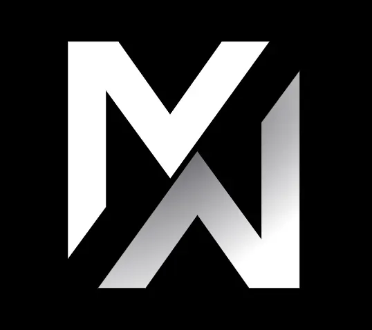 Metawin - Logo with black background and silver design.